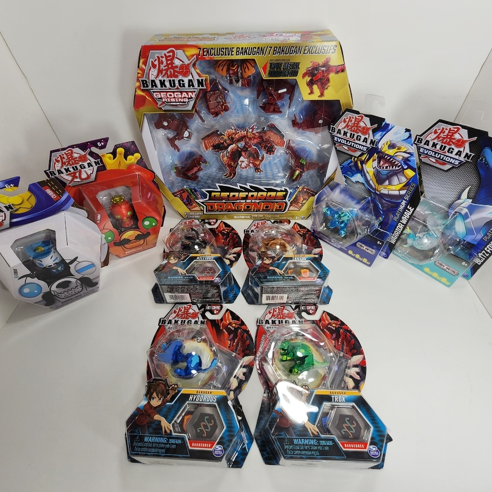 New! Bakugan Battle Brawlers Geogan, Evolutions, Battle Planet | Lot of Nine (9)